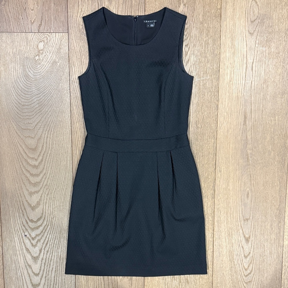Theory Black Textured Mini Dress